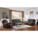 New Era Innovations Glendale Power Reclining Leather Loveseat with Console Glendale S4440 Power Reclining Loveseat - Dark Brown/Light Brown IMAGE 3