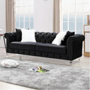 Happy Homes Manchester Stationary Fabric Sofa Manchester Sofa - Black IMAGE 1