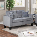 Happy Homes Logan Stationary Fabric Loveseat Logan Loveseat - Grey Velvet IMAGE 1