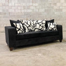 Happy Homes Stationary Fabric Sofa 110 Black Sofa IMAGE 1