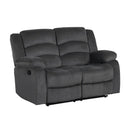 Happy Homes Dynamo Reclining Fabric Loveseat Dynamo Loveseat - Grey IMAGE 1