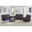 Happy Homes Reclining Leather Look Sofa Alexa Power Reclining Sofa - Brown IMAGE 4