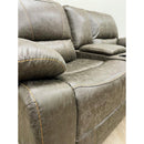 Happy Homes Oscar Reclining Fabric Loveseat with Console Oscar Reclining Loveseat - Grey/Brown IMAGE 2