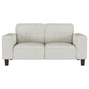 Coaster Furniture Deerhurst 509648 Upholstered Track Arm Tufted Loveseat - Greige IMAGE 2