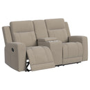 Coaster Furniture Brentwood Reclining Fabric Loveseat with Console 610282 IMAGE 2