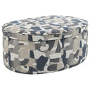 Coaster Furniture Tomkins 509674 Oval Upholstered Storage Ottoman - Indigo Blue IMAGE 1