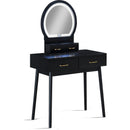 Crown Mark Cecilia 4905SET-BK Vanity Table & Stool - Black IMAGE 2