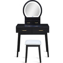 Crown Mark Cecilia 4905SET-BK Vanity Table & Stool - Black IMAGE 3