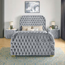 Crown Mark Natalia 5115GY-K King Bed with Fireplace and TV Lift - Grey IMAGE 4