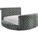 Crown Mark Voltare 5212GY-K King Bed with Fireplace & TV Lift - Grey IMAGE 1