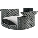 Crown Mark Voltare 5212GY-K King Bed with Fireplace & TV Lift - Grey IMAGE 2