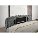 Crown Mark Voltare 5212GY-K King Bed with Fireplace & TV Lift - Grey IMAGE 6