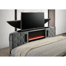 Crown Mark Voltare 5212GY-K King Bed with Fireplace & TV Lift - Grey IMAGE 7