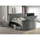 Crown Mark Voltare 5212GY-Q Queen Bed with Fireplace & TV Lift - Grey IMAGE 5