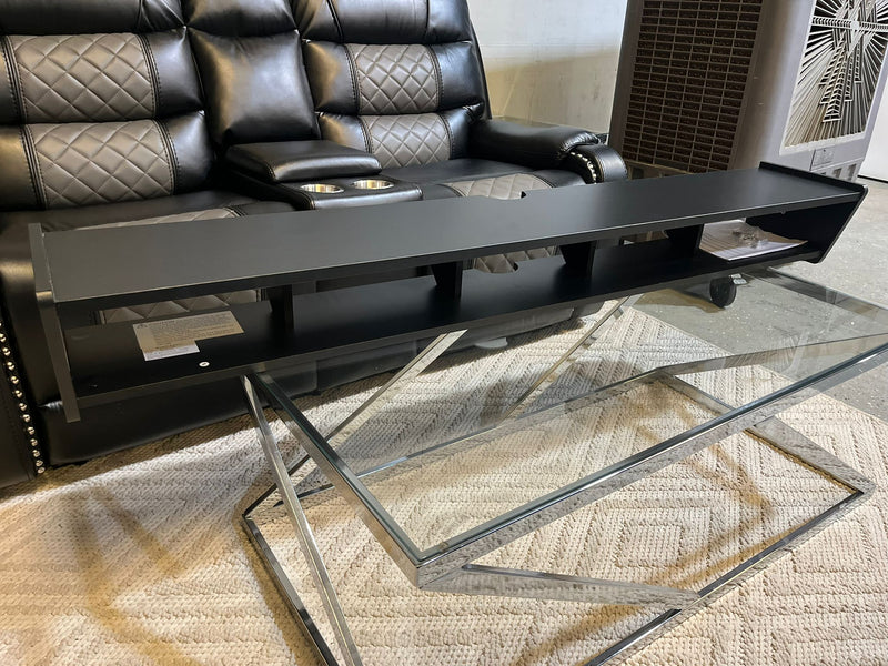 70" Floating Wall-Mounted TV Stand – Solid Black – CLEARANCE $25