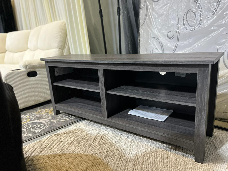 Classic 4 Cubby TV Stand for TVs up to 65 Inches, 58 Inch Charcoal