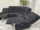 Empire Fabric Sectional Sofa In Black