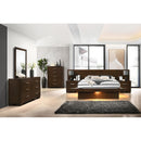 Coaster Furniture Jessica 200711KE Wood Eastern King LED Panel Bed - Cappuccino IMAGE 7