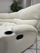 Beige Fabric Reclining Sectional Sofa