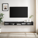 70" Floating Wall-Mounted TV Stand – Solid Black – CLEARANCE $25