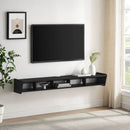 70" Floating Wall-Mounted TV Stand – Solid Black – CLEARANCE $25