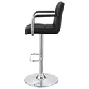 Coaster Furniture Palomar 121095 Adjustable Height Bar Stool - Black and Chrome IMAGE 4