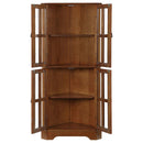 Coaster Furniture Coreosis 950185 4-door Wood Corner Curio Cabinet - Golden Brown IMAGE 3