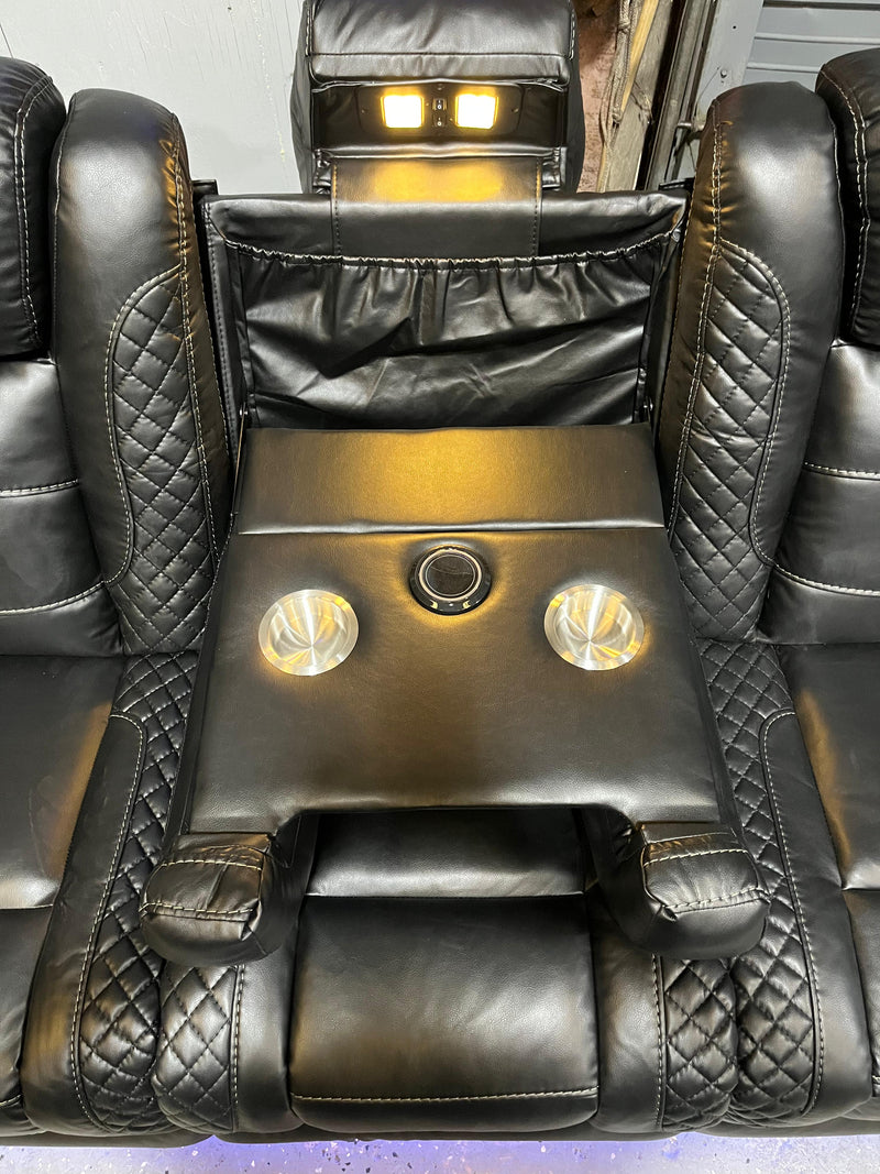 Stephano Reclining Sofa Set Black