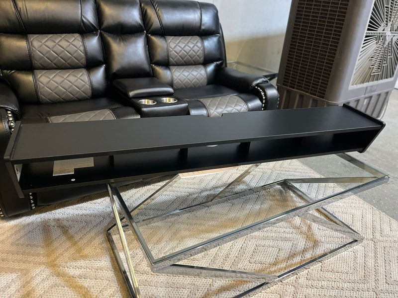 70" Floating Wall-Mounted TV Stand – Solid Black – CLEARANCE $25