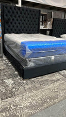 TUFTED TALL 6FT HEADBOARD VELVET BED FRAME IN QUEEN AND KING SIZE BRAND NEW