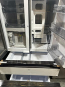 Bespoke 4-Door French Door Refrigerator (29 cu. ft.) with Beverage Center™ in Morning Blue Glass Top Panels and White Glass Middle and Bottom Panels