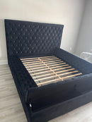 Paris Black Platform Bed Queen, King