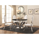 Coaster Furniture Round Anchorage Dining Table with Faux Marble Top and Pedestal Base 107891 IMAGE 2