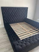 Paris Black Platform Bed Queen, King