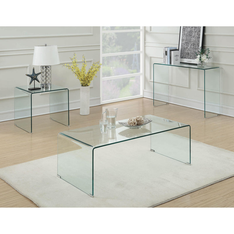 Coaster Furniture Ripley 705327 Squared Tempered Bent Glass Side End Table - Clear IMAGE 6
