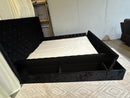 Paris Black Platform Bed Queen, King