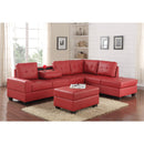 Happy Homes Heights Stationary Faux Leather 2 pc Sectional Heights 2 pc Sectional with Ottoman - Red IMAGE 1