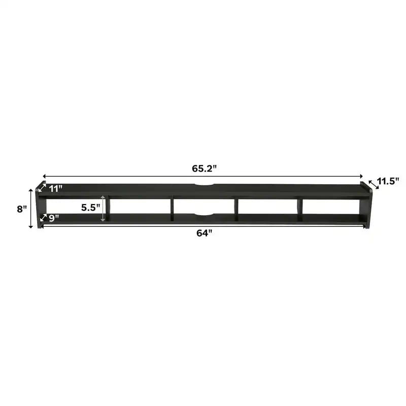 70" Floating Wall-Mounted TV Stand – Solid Black – CLEARANCE $25
