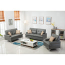 Happy Homes Skyhouse Grey Stationary Leather Look Sofa Skyhouse Grey 73997S Sofa IMAGE 2