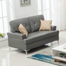 Happy Homes Skyhouse Grey Stationary Leather Look Loveseat Skyhouse Grey 73997L Loveseat IMAGE 1