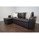 Happy Homes Julia Fabric Sleeper Sectional Julia - BROWN IMAGE 1