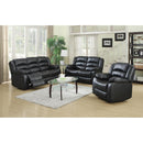 Happy Homes Dynamo Reclining Vinyl Sofa Dynamo Sofa - Black IMAGE 2