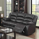 Happy Homes Dynamo Reclining Vinyl Sofa Dynamo Sofa - Brown IMAGE 1