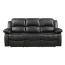 Happy Homes Reclining Leather Look Sofa 110100 Sofa - Black IMAGE 1