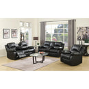 Happy Homes Reclining Leather Look Sofa 110100 Sofa - Black IMAGE 2