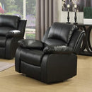 Happy Homes Rocker Leather Look Recliner 110100 Recliner - Black IMAGE 1
