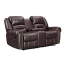 Happy Homes Lexington Reclining Leather Look Loveseat with Console Lexington 2018 Loveseat IMAGE 1