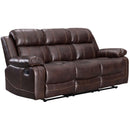 Happy Homes Samuel Reclining Leather Look Sofa Samuel Sofa - Brown IMAGE 1