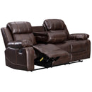 Happy Homes Samuel Reclining Leather Look Sofa Samuel Sofa - Brown IMAGE 2