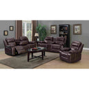 Happy Homes Samuel Reclining Leather Look Loveseat with Console Samuel Loveseat - Brown IMAGE 4